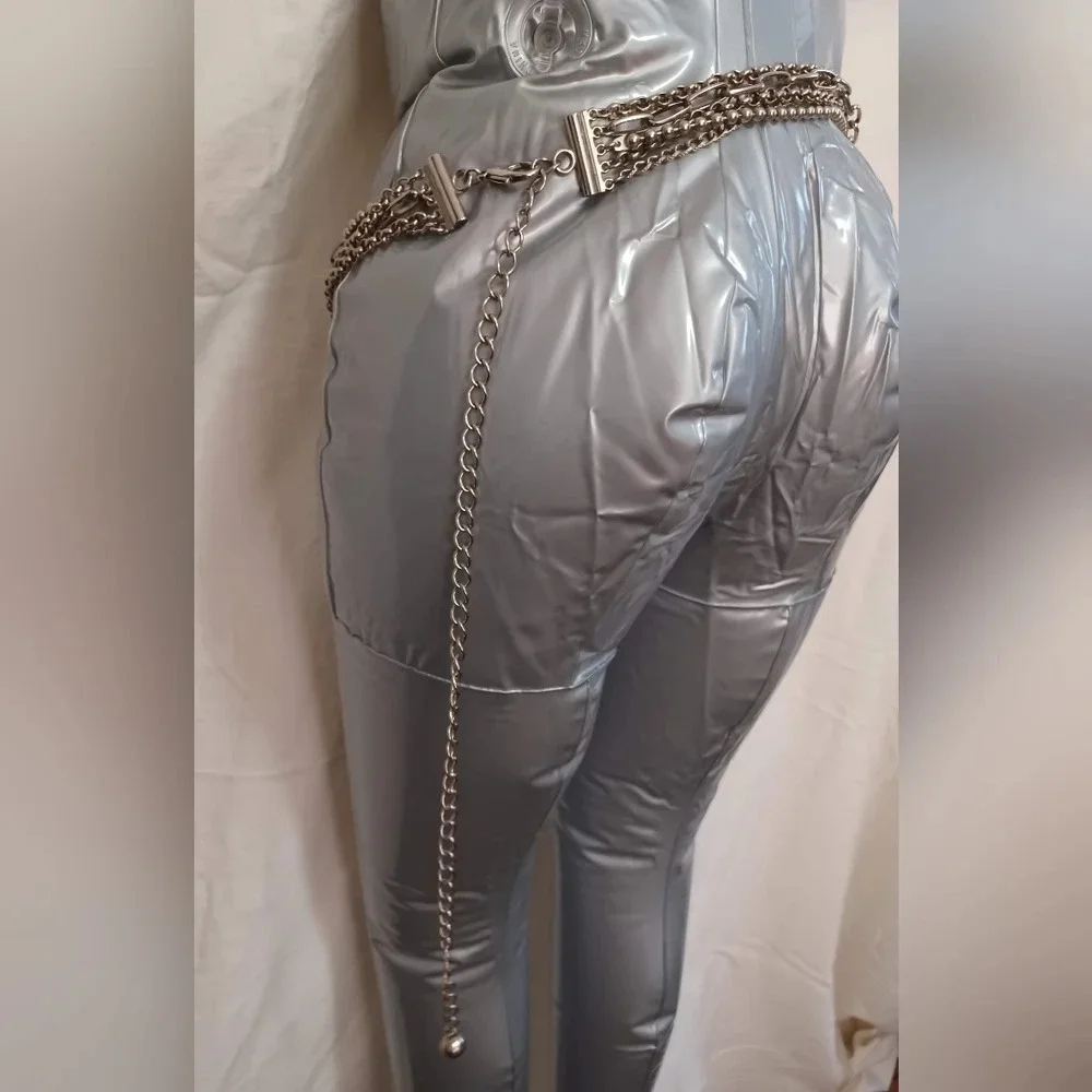 Vintage Multi Layer Silver Metal Chain Belly Waist Belt